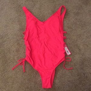 Hot pink cheeky one piece